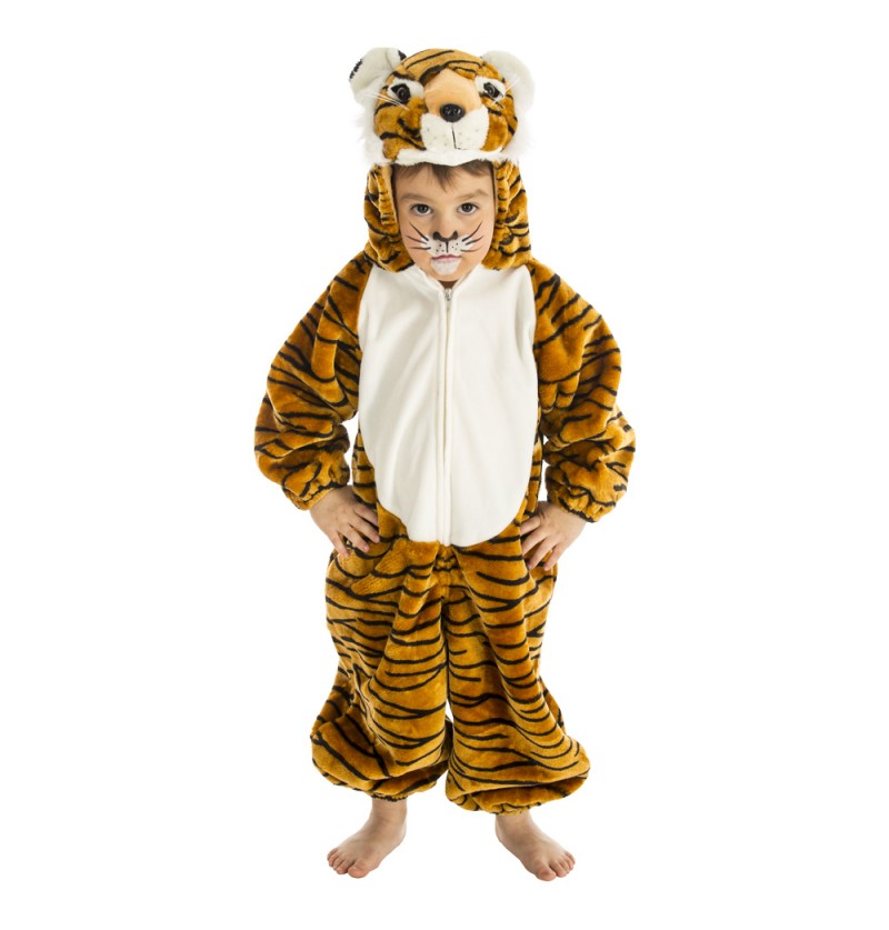 Tiger Børnekostume - Dyr kostume til børn i størrelserne 104-140 | Tiger udklædning til børn - Temashop