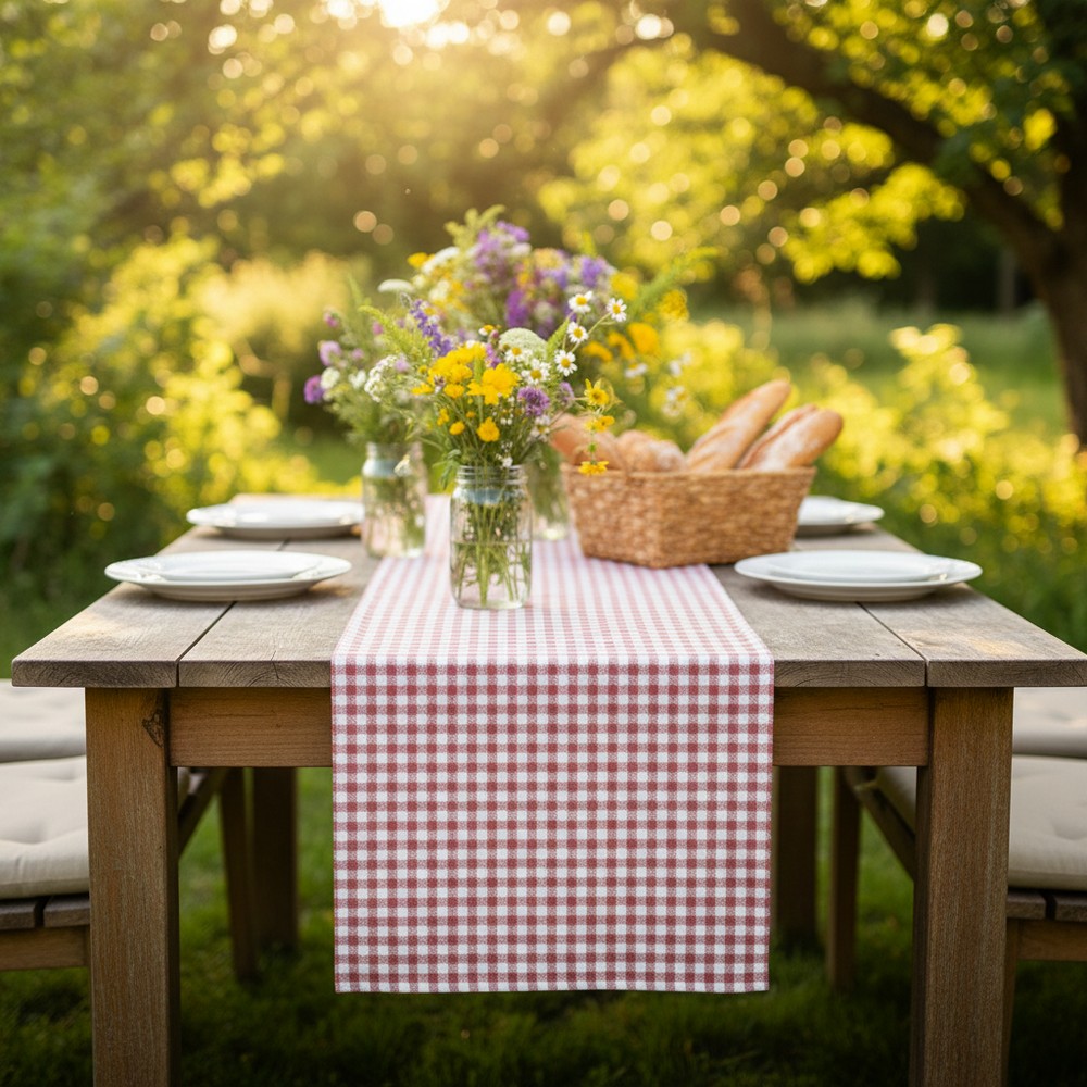 Picnic Bordløber Rød - 1 stk (30 cm x 5 m) | Picnic Bordløber - Temashop