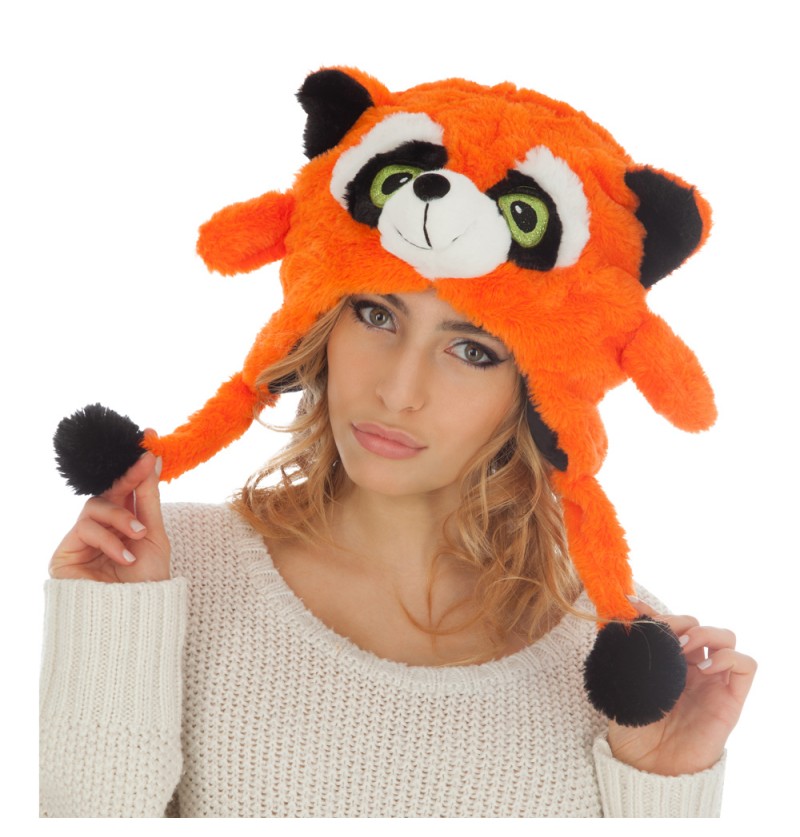 Panda Hue Orange | Panda Hat / Hue / Hjelm - Hovedtilbehør - Temashop