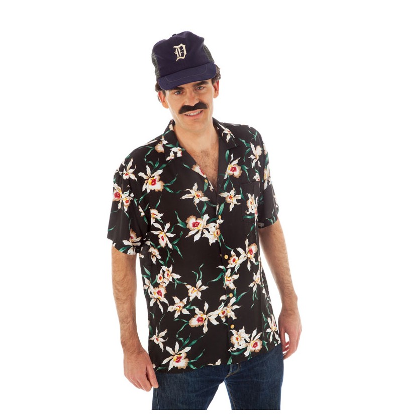 Blomstret Hawaiiskjorte Sort