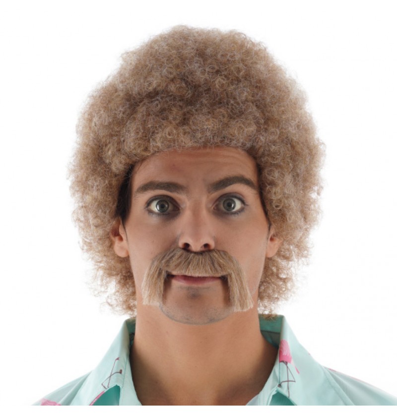 70'er Krøllet Disco Paryk Blond | 70'erne Disco Paryk - Hovedtilbehør - Temashop