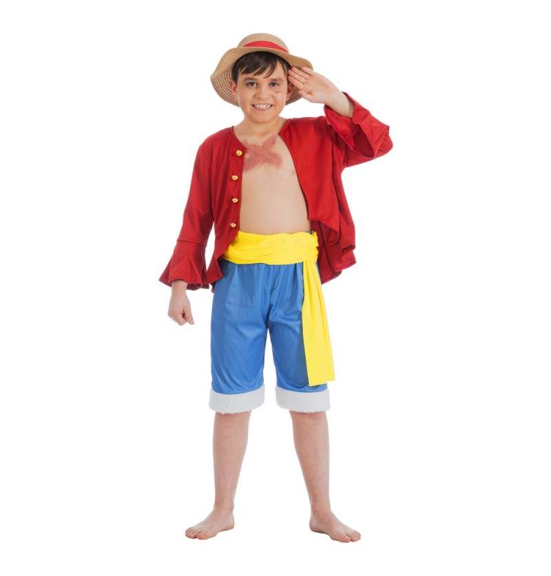 One Piece Luffy Børnekostume - TV-serier / Film kostume til børn i størrelserne 128-152 | One Piece udklædning til børn - Temashop