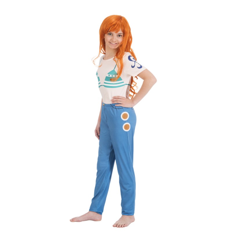 One Piece Nami Børnekostume - TV-serier / Film kostume til børn i størrelserne 128-152 | One Piece udklædning til børn - Temashop
