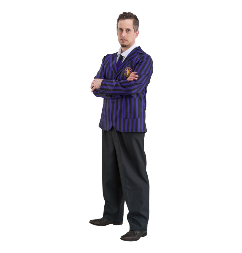 Wednesday Skoleuniform Kostume - Halloween kostume til voksne i størrelserne S-L | Wednesday kostume til mænd - Temashop