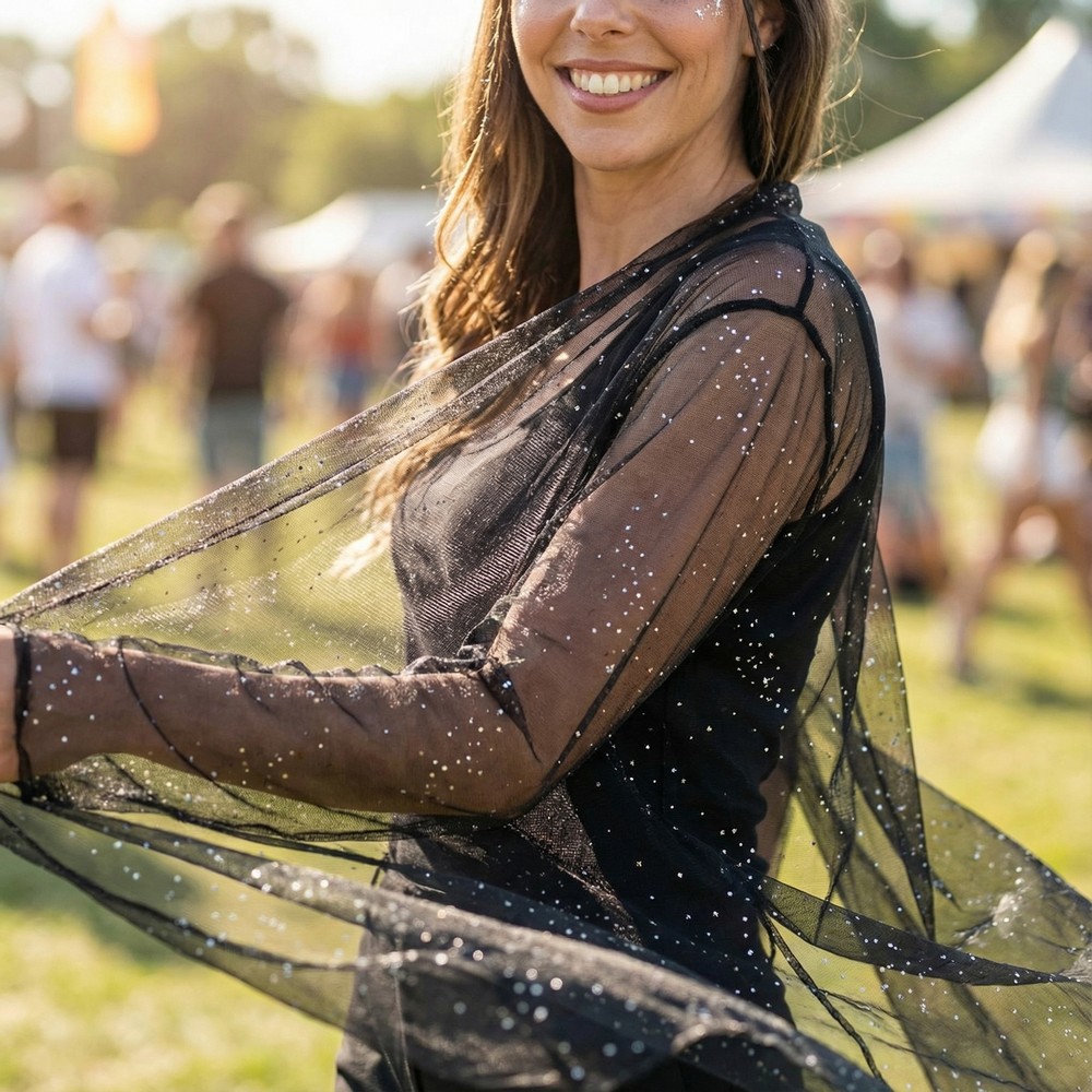 Festival Sjal Sort | Festival Boa / Sjal - Beklædning - Temashop