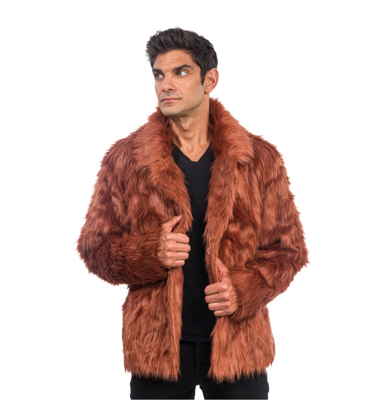 Pelsjakke Brun - Farvetemaer kostume til voksne i størrelserne S-XL | Brun Tema - Temashop