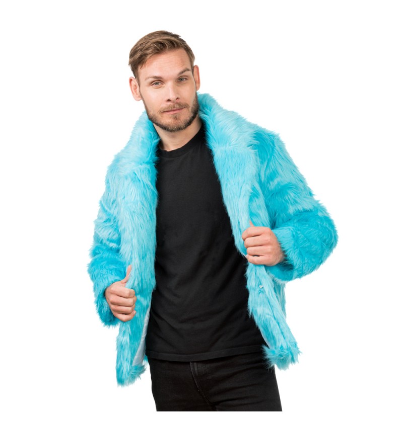 Pelsjakke Turkis - Farvetemaer kostume til voksne i størrelserne S-XL | Turkis Tema - Temashop
