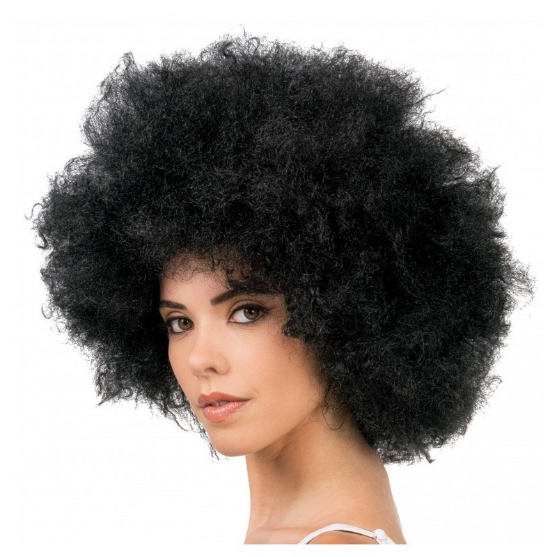 Afro Paryk Sort (33 cm) | 70'erne Disco Paryk - Hovedtilbehør - Temashop