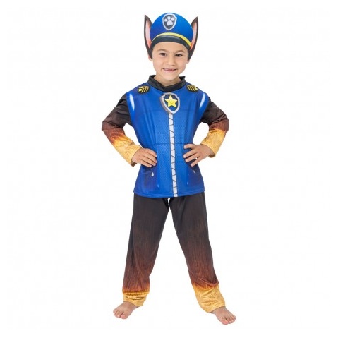Paw Patrol Chase Børnekostume - Børne TV kostume til børn i størrelserne 104-128 | Paw Patrol udklædning til børn - Temashop