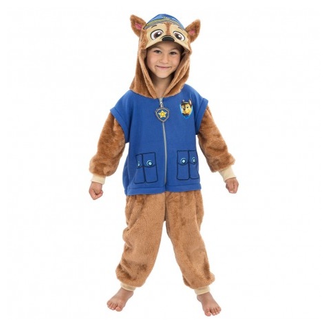 Paw Patrol Chase Børnekostume Blå/Brun - Børne TV kostume til børn i størrelserne 104-XL | Paw Patrol udklædning til børn - Temashop