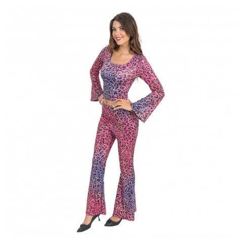 Festival Leopard Kostume Pink/Lilla - Dyr kostume til voksne i størrelserne S-L | Leopard kostume til kvinder - Temashop