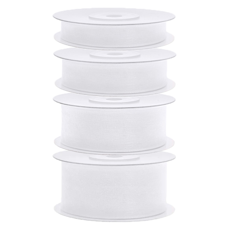 Chiffonbånd Hvid - 1 stk (25 m) - Temashop