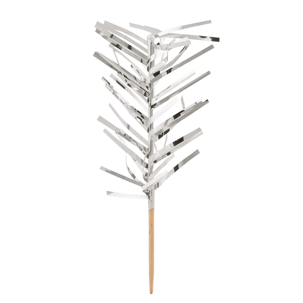 Cocktailpinde Sølv - 20 stk (10 cm) | Sølv tema Kagepinde - Temashop