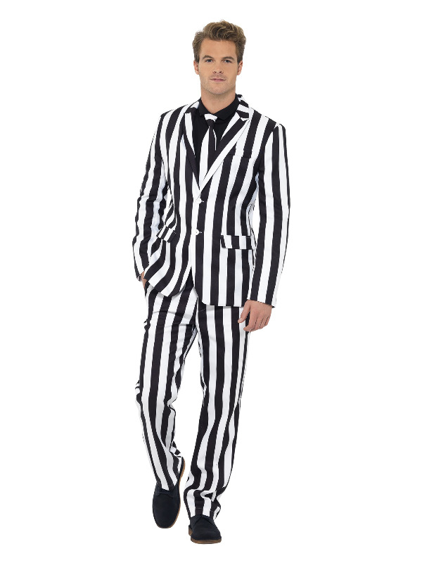 Cool Suit Striber Kostume - Professioner kostume til voksne i størrelserne M-XL | Fange kostume til mænd - Temashop