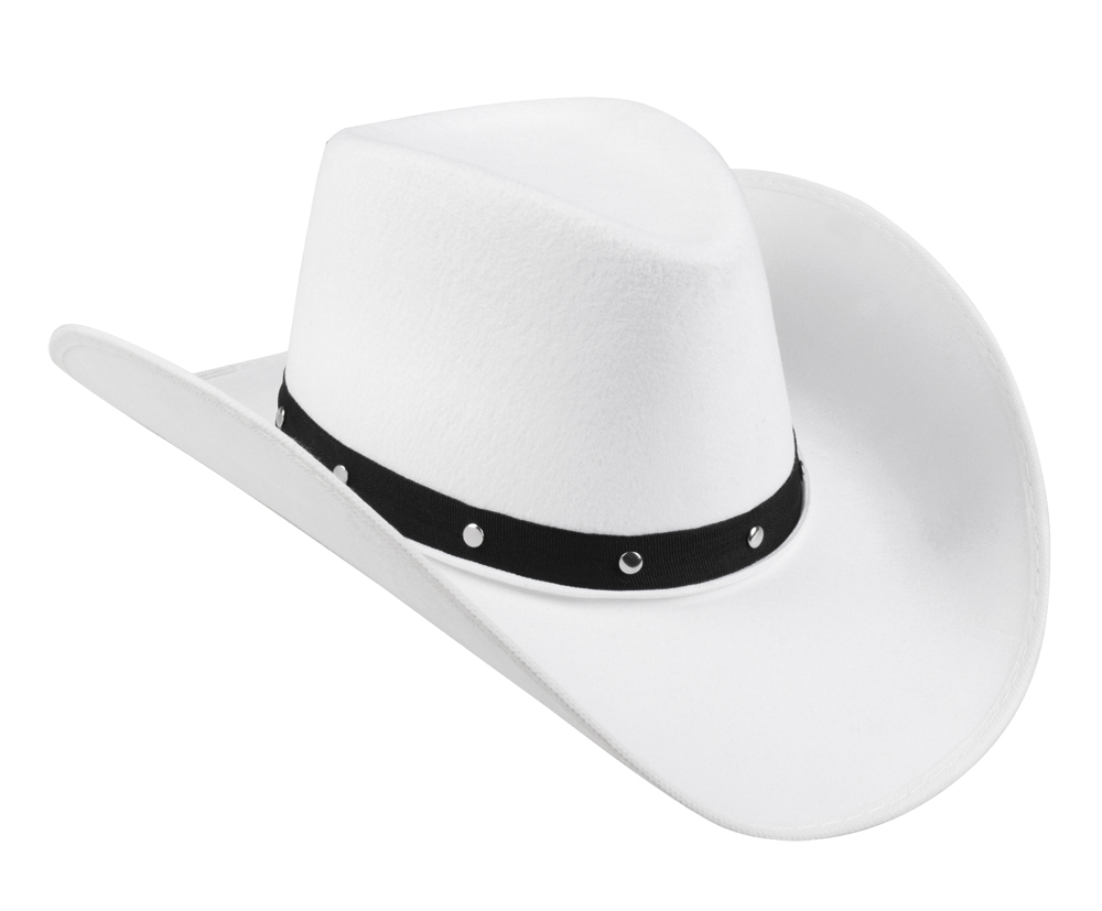 Cowboy Hat Hvid | Det vilde vesten Hat / Hue / Hjelm - Hovedtilbehør - Temashop