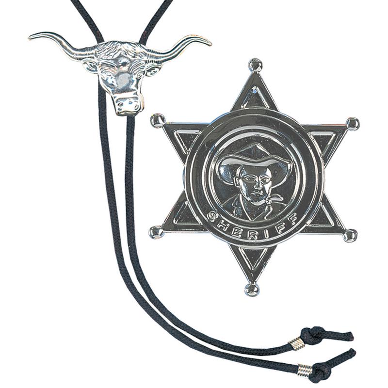 Cowboy Sheriff Bolo Sæt | Det vilde vesten Badges / Brocher - Smykker - Temashop