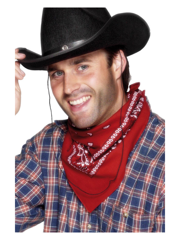 Cowboytørklæde Bandana Mørkerød | Det vilde vesten Tørklæde - Beklædning - Temashop