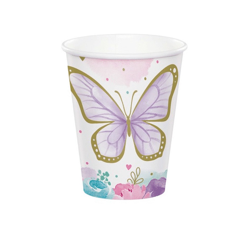 Sommerfugl Papkrus - 8 stk (266 ml) | Sommerfugl Krus - Temashop