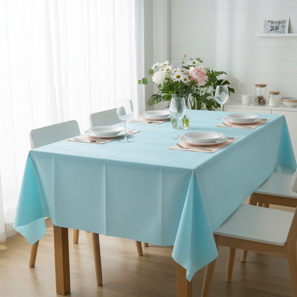 Papirsdug Lyseblå - 1 stk (137 x 274 cm) | Lyseblåt Tema Duge - Temashop