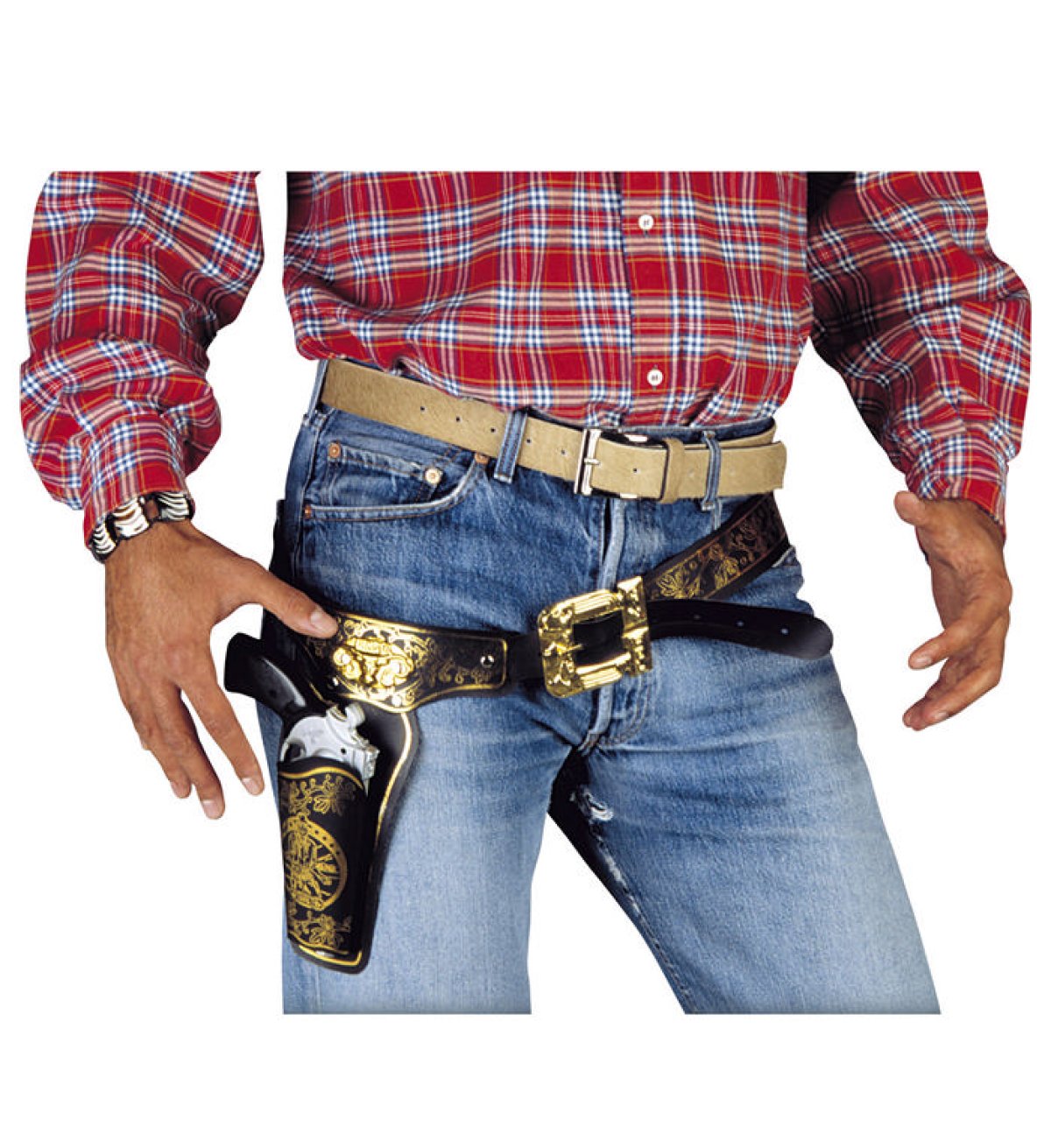 Guld Pistol Hylster Med Bælte til 79 kr. på Temashop.dk