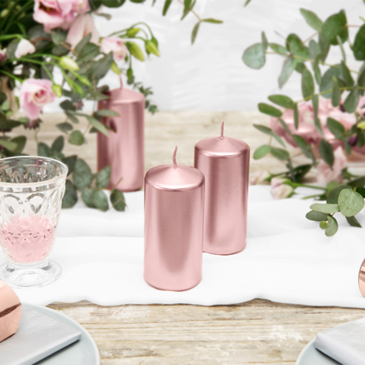 sammenbrud plads tidsskrift Køb Bloklys Metallisk Rosaguld til kun 129 kr | Temashop.dk