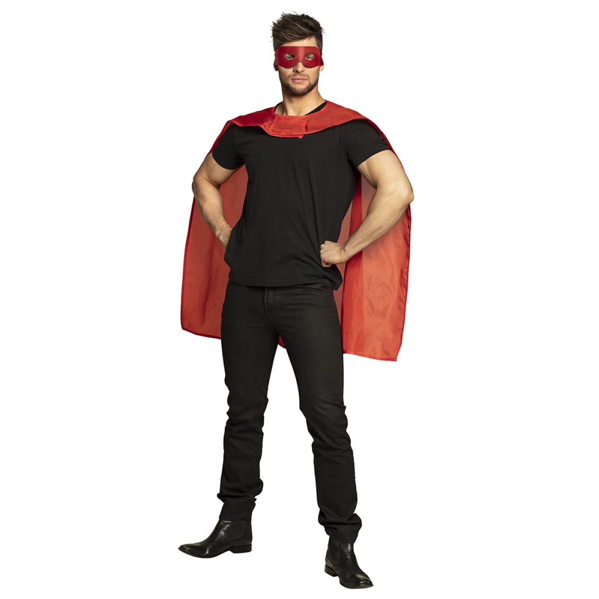 Superhelt Kappe Og Øjenmaske Rød til 89 kr. på Temashop.dk
