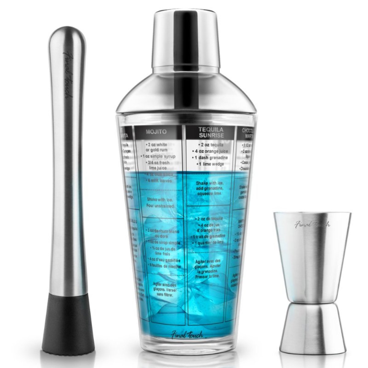Final Touch® Cocktail Shaker Opskrift Sæt til 299 kr. på