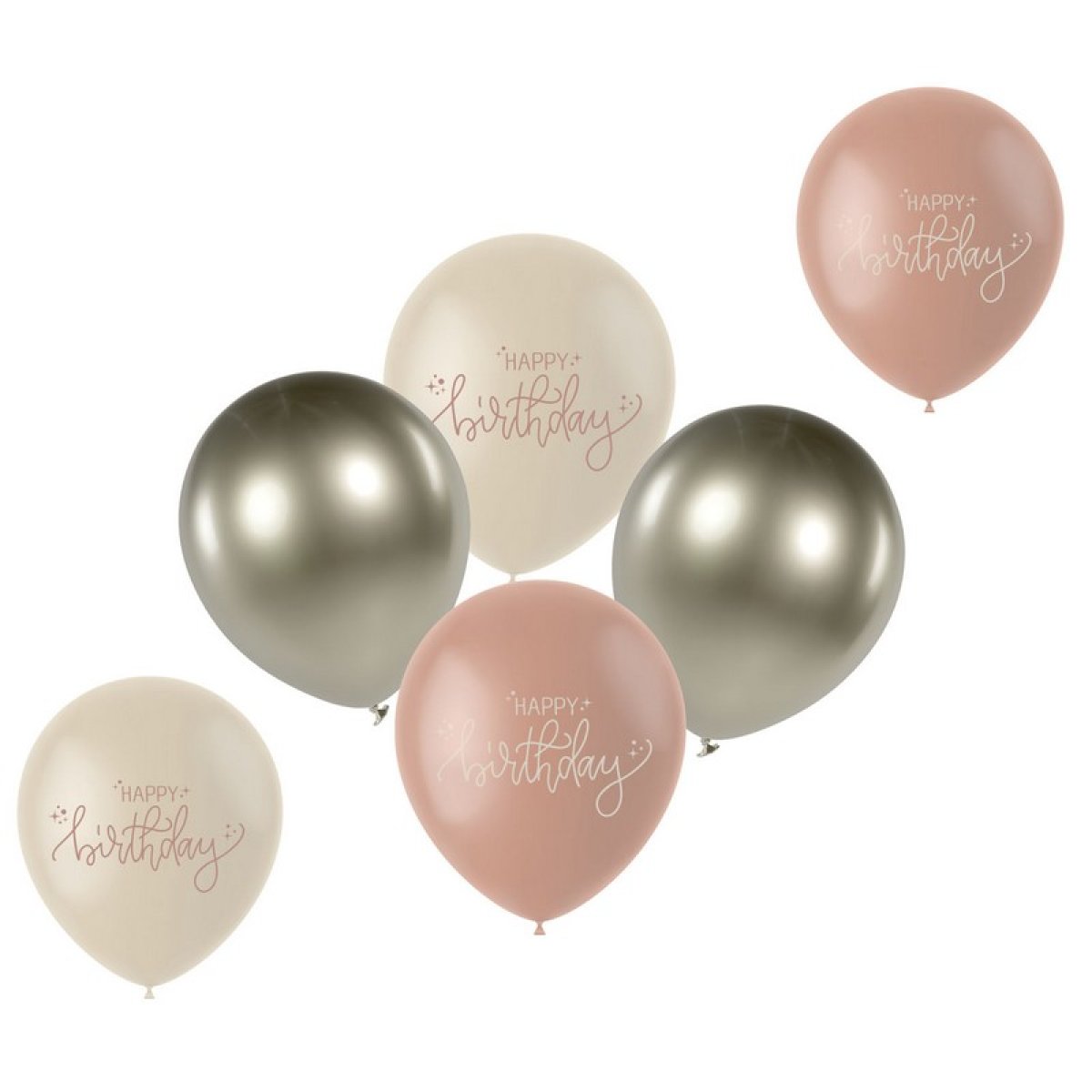 Latexballonger Happy Birthday Konfetti Rosa
