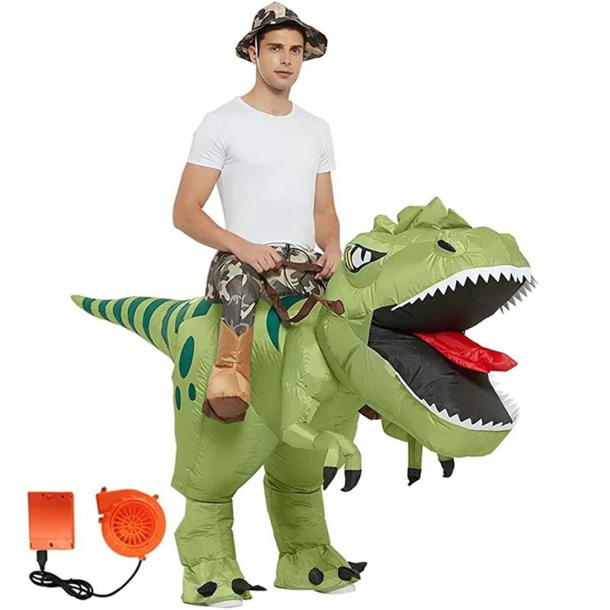 Oppustelig Dino Kostume til 599 kr. på Temashop.dk