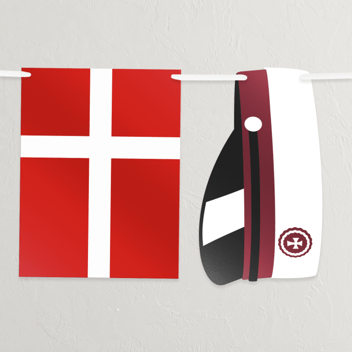 Student Flagguirlande Rød til 29 kr. på Temashop.dk
