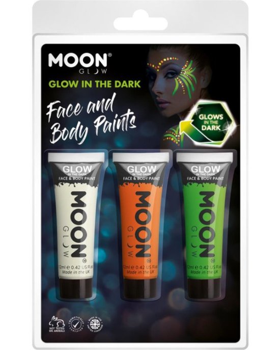 Moon Glow In The Dark Face Paint M41583 Costume Make Up Moon Glow In The Dark Face Paint M41583 Costume Make Up