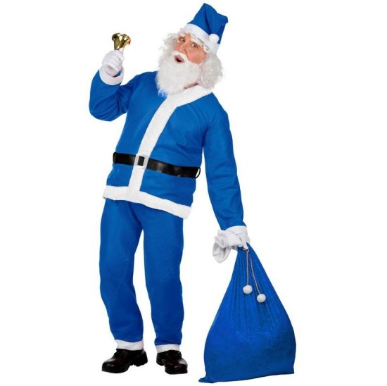 Blå Julemand Kostume