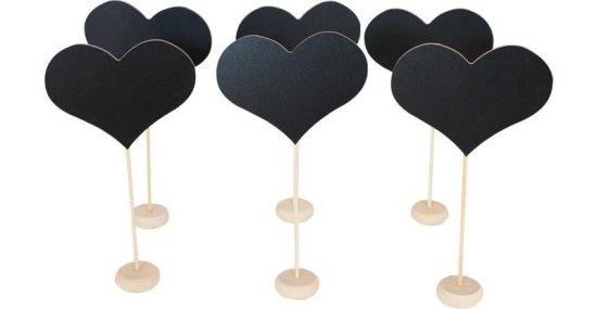 Mini Hjerte Bordkort Hvid til 19 kr. på Temashop.dk