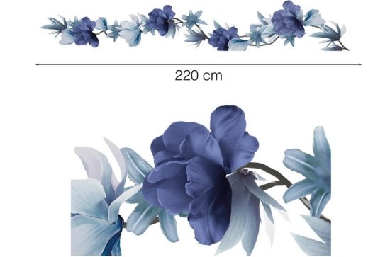 Blomsterguirlande Blå/Grå