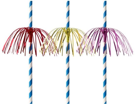 Fyrværkeri Papirsugerør Blå/Hvid