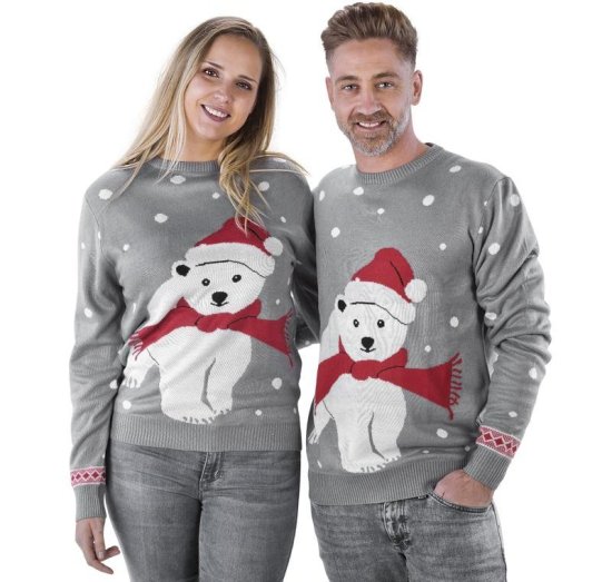 Isbjørn Julesweater Grå