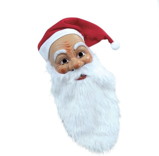 Julemandsmaske Med Skæg & Hat