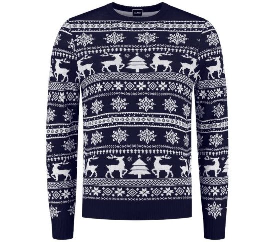 Julesweater Mørkeblå Hvid