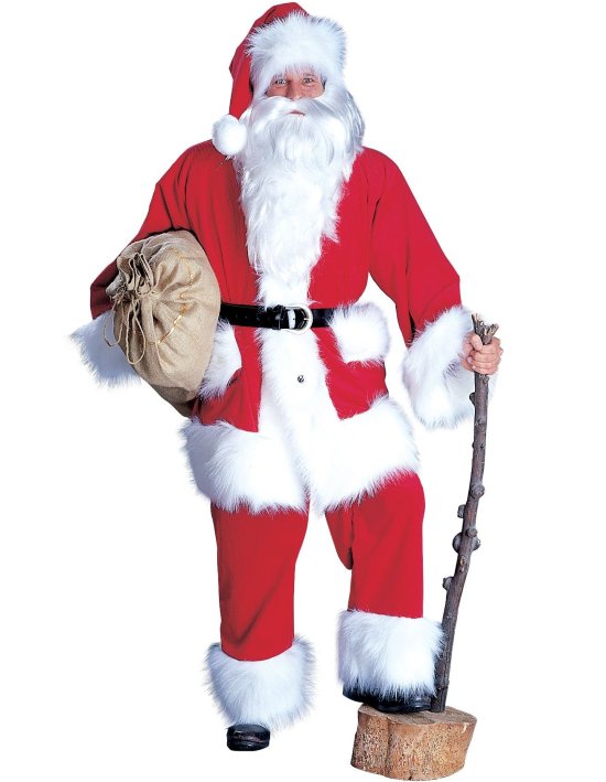 Klassisk Rød Deluxe Julemandskostume