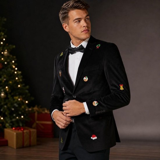 Opposuits® Christmas X-Mas Icons Blazer Sort