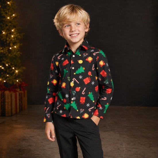 Opposuits® Christmas Icons Black Børneskjorte