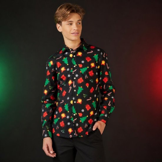 Opposuits® Christmas Icons Black Teen Skjorte