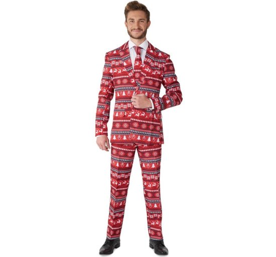 Suitmeister® Nordic Pixel Jakkesæt Rød