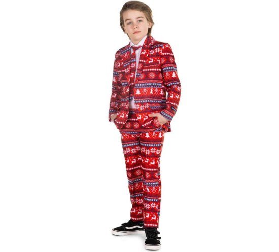Suitmeister® Nordic Pixel Børnejakkesæt Rød