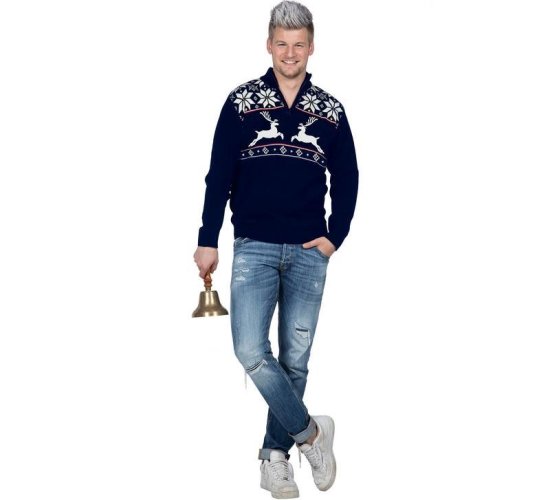 Rensdyr Julesweater Blå
