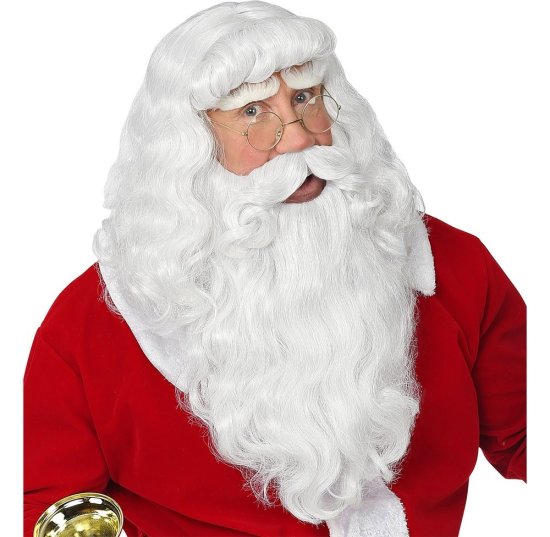 Julemandsparyk Med Skæg Og Øjenbryn