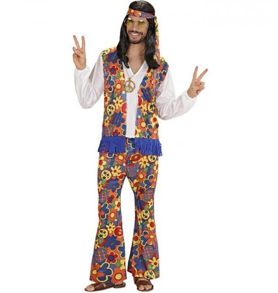 Af storm Ti år Mappe Køb Flower Power Hippie Kostume til kun 249 kr | Lynhurtig 24t levering |  Temashop.dk
