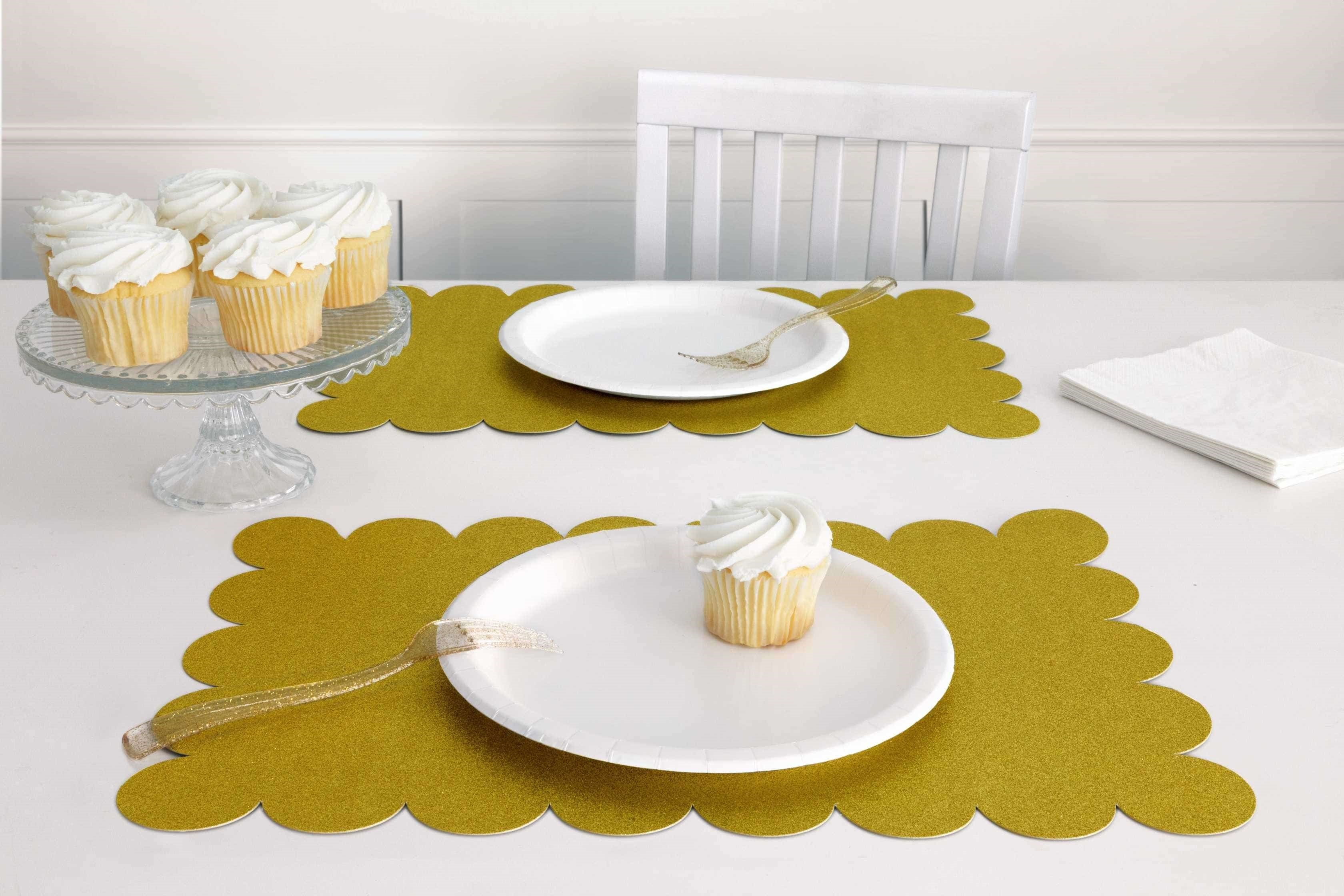 Dækkeservietter Guldglitter