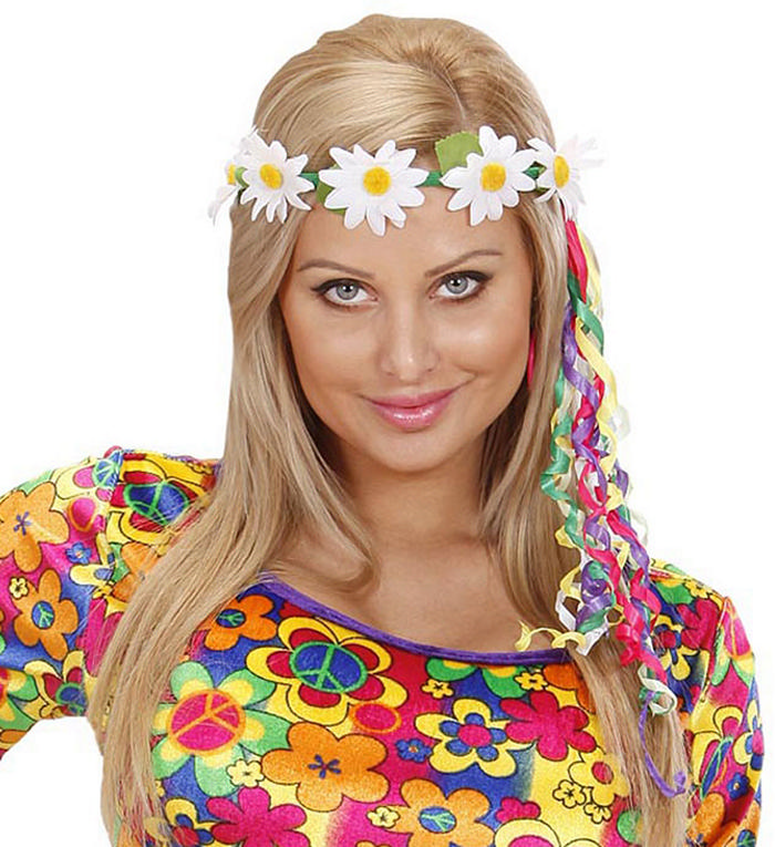 Daisy Tiara | 60'erne Hippie Hårbøjle / Pandebånd / Hårbånd - Hovedtilbehør - Temashop