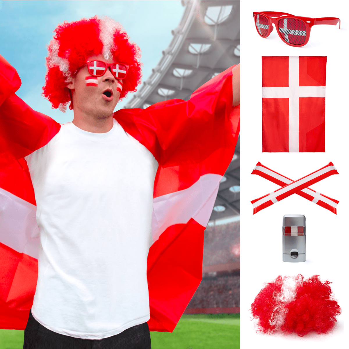 Danmark Roligan Fankit | Danmark Tilbehørskit - Kropstilbehør - Temashop